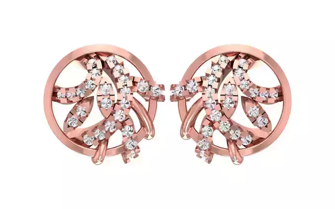 Women Flower Earrings 3dm STL OBJ FBX Renders Details 3D print model