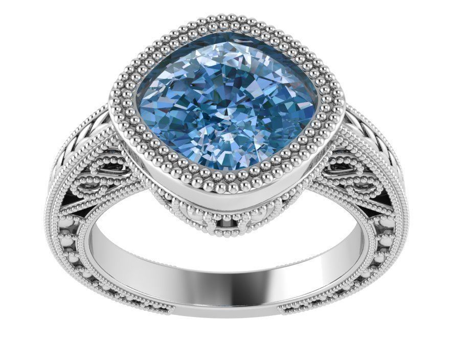 Luxurious Blue stone diamond ring 2665 3D print model 3D print model_2