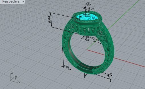 Luxurious Blue stone diamond ring 2665 3D print model 3D print model_7