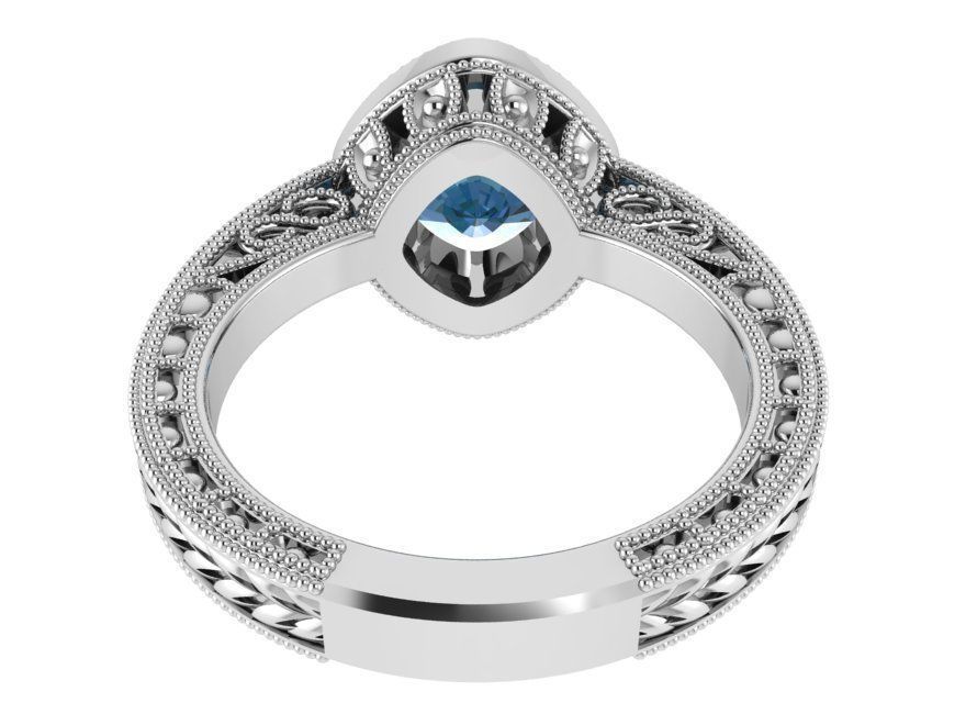 Luxurious Blue stone diamond ring 2665 3D print model 3D print model_3