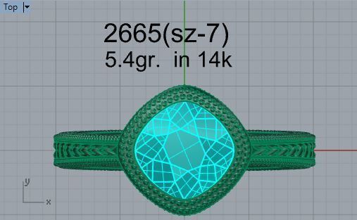 Luxurious Blue stone diamond ring 2665 3D print model 3D print model_4