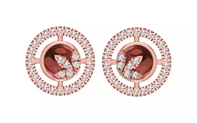 Women Stud Earrings 3dm STL OBJ FBX Renders Details