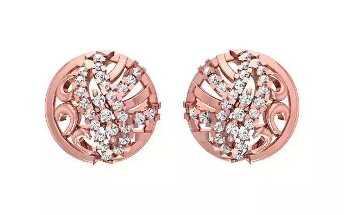 Women Stud Earrings 3dm STL OBJ FBX Renders Details