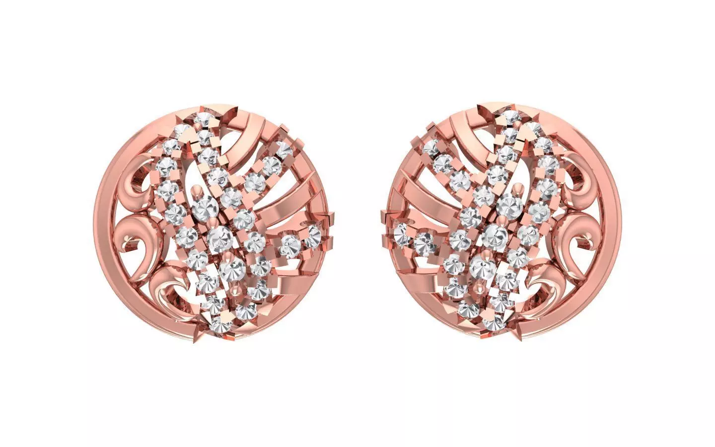 Women Stud Earrings 3dm STL OBJ FBX Renders Details 3D print model_0