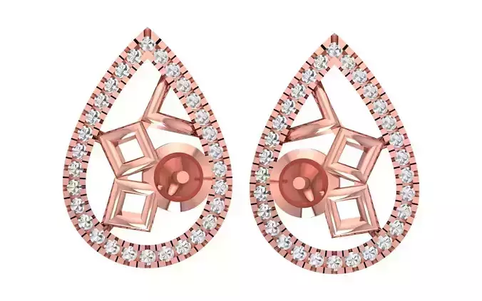 Women Stud Earrings 3dm STL OBJ FBX Renders Details