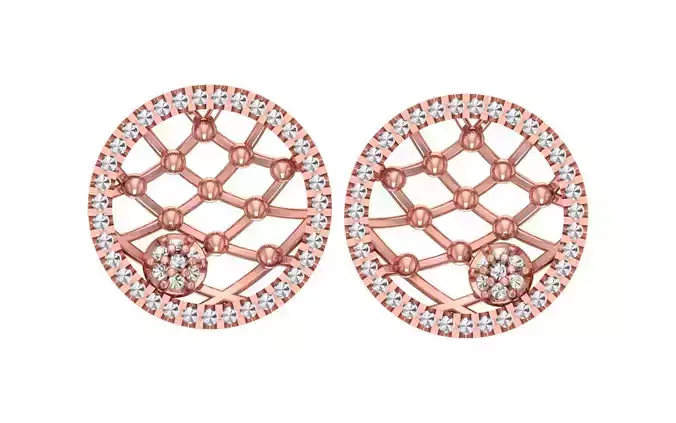 Women Stud Earrings 3dm STL OBJ FBX Renders Details