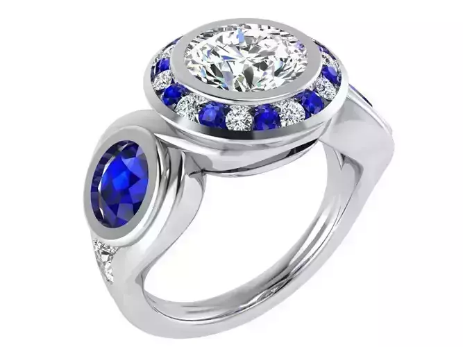 Marquise stone eternity ring 2666  3D print model