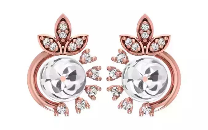 Women Stud Earrings 3dm STL OBJ FBX Renders Details