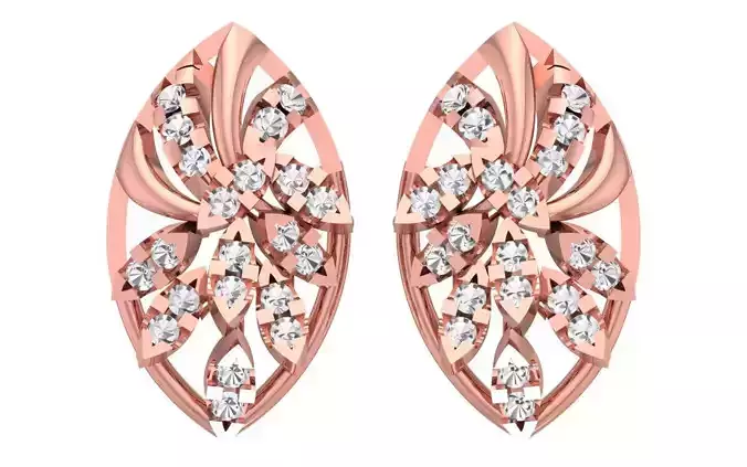 Women Earrings 3dm STL OBJ FBX Renders Details