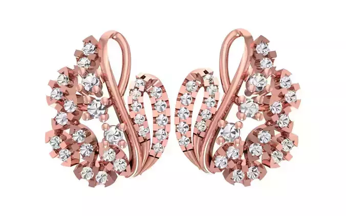 Women Flower Earrings 3dm STL OBJ FBX Renders Details 3D print model