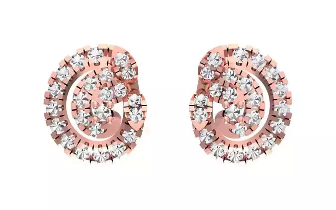 Women Stud Earrings 3dm STL OBJ FBX Renders Details