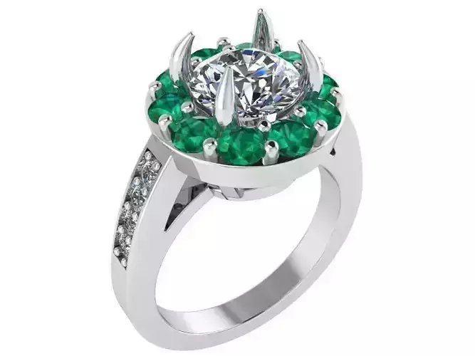 Green and White diamond ring 2670 3D print model 