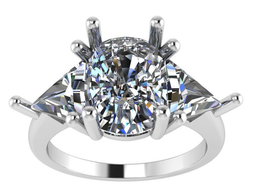 3-Stone Diamond ring 2671 3D print model 3D print model_2