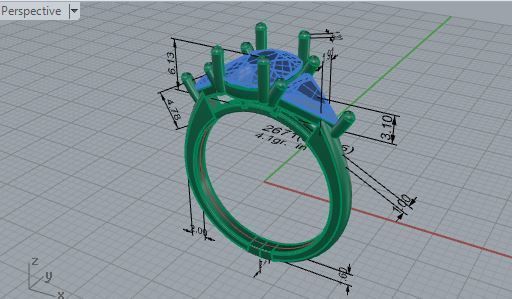 3-Stone Diamond ring 2671 3D print model 3D print model_7