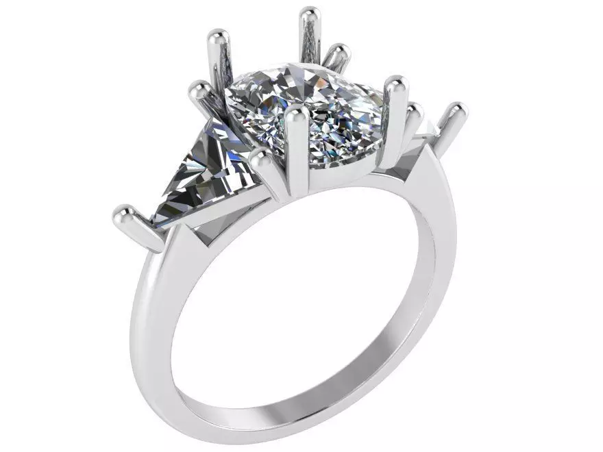 3-Stone Diamond ring 2671 3D print model 3D print model_0