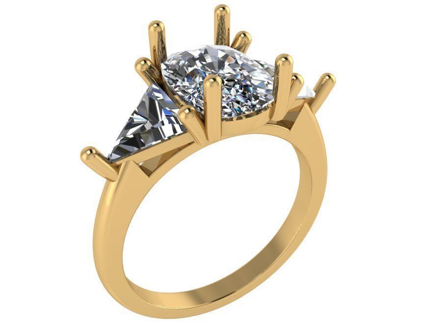 3-Stone Diamond ring 2671 3D print model 3D print model_1