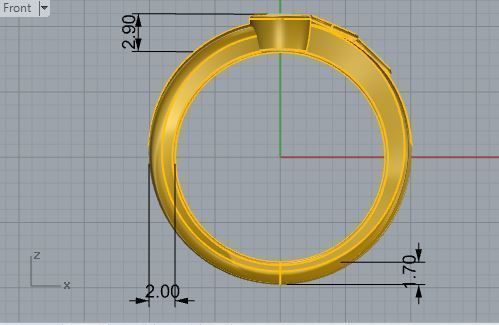 Fashion ring with Diamond stones 2673 3D print model 3D print model_5