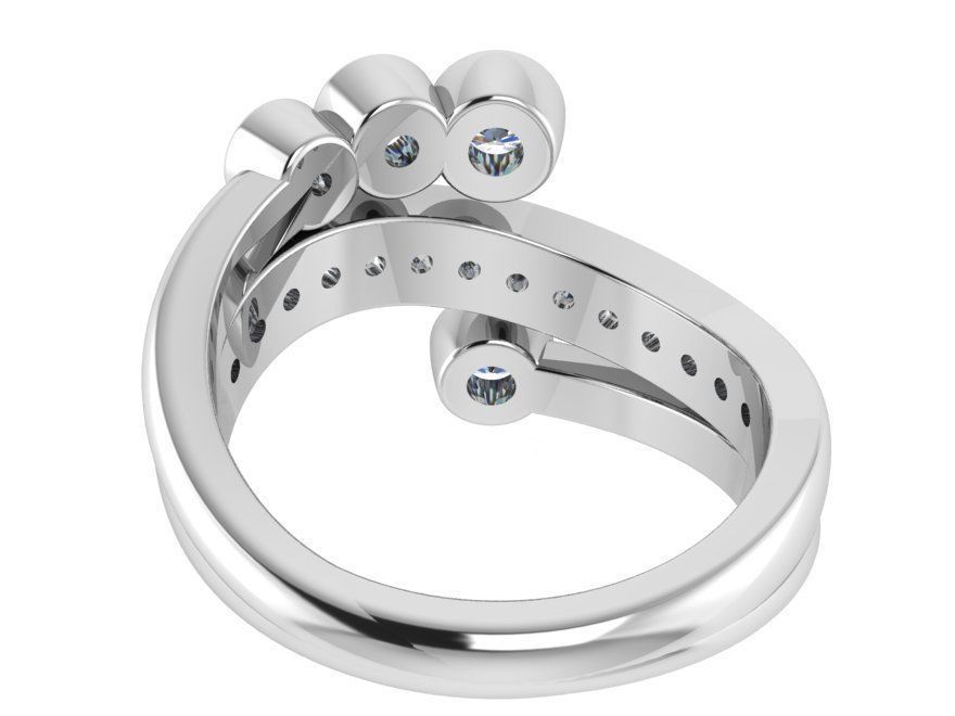 Fashion ring with Diamond stones 2673 3D print model 3D print model_3