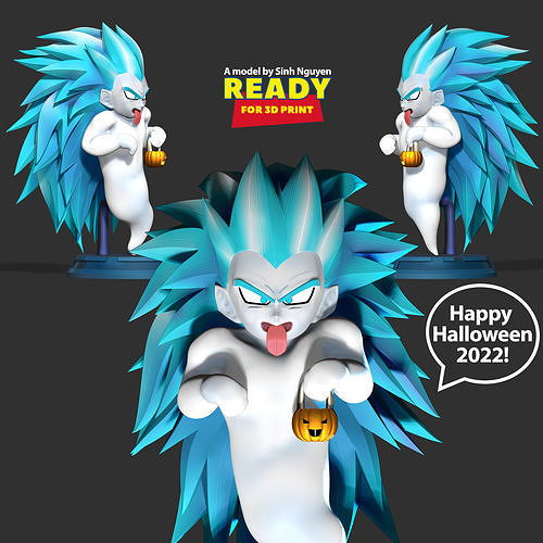 Gotenks ghost SSJ3 with Halloween 3D print model