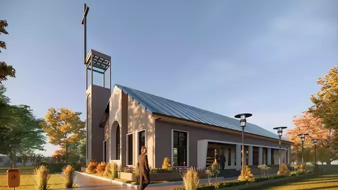Two Church Design  3D model