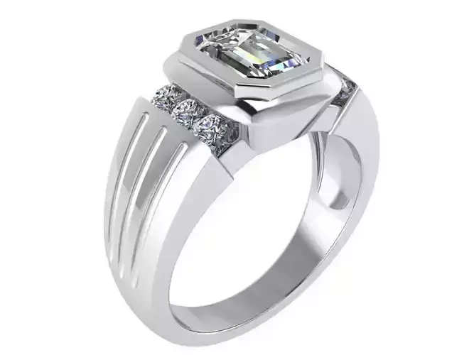 Square diamond stone ring 2675 3D print model