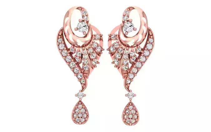 Women Drop  Earrings 3dm STL OBJ FBX Renders Details