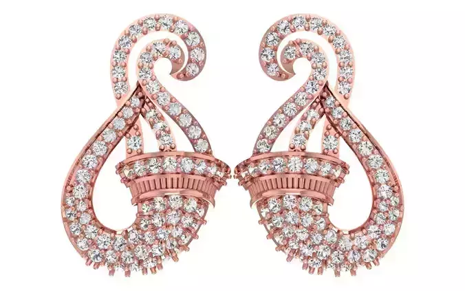 Women Earrings 3dm STL OBJ FBX Renders Details