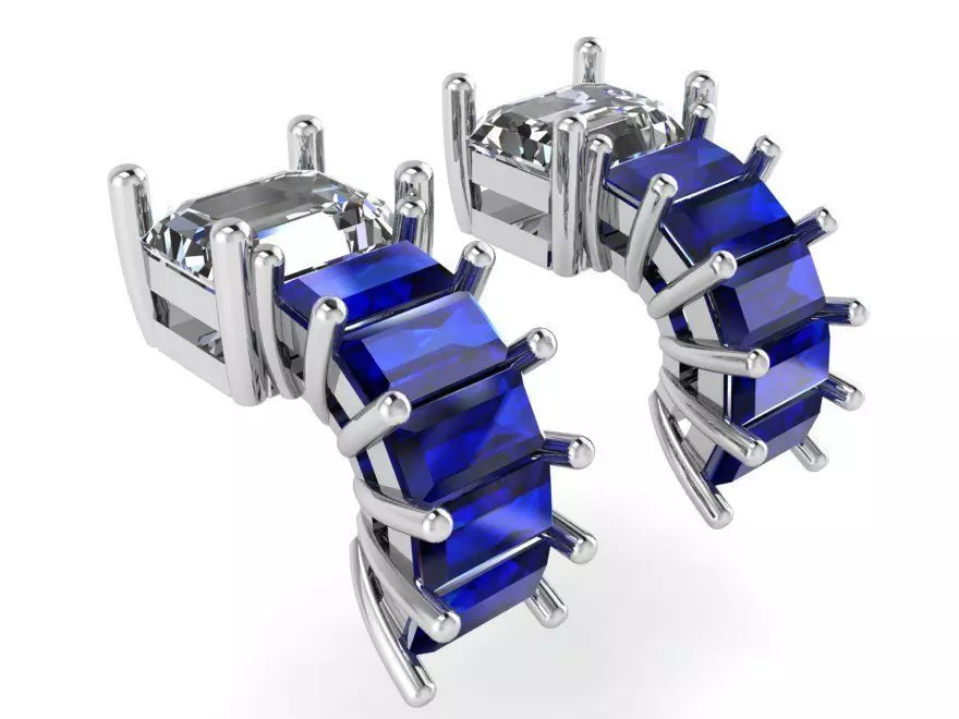 Marquise stone Earring 2680 3D print model 3D print model_0