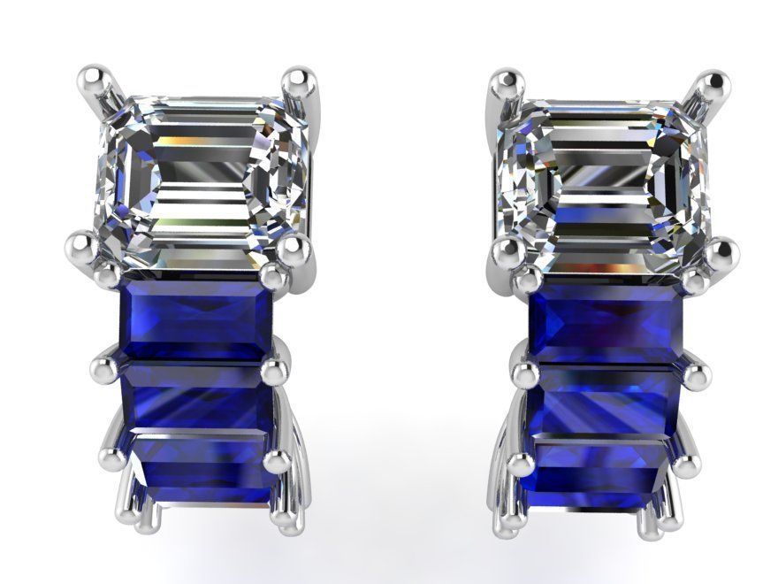 Marquise stone Earring 2680 3D print model 3D print model_2