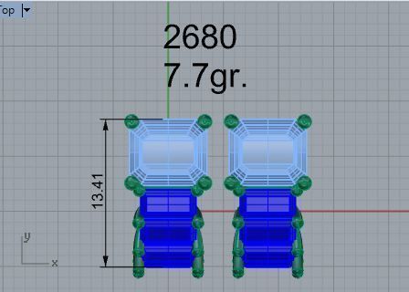 Marquise stone Earring 2680 3D print model 3D print model_4