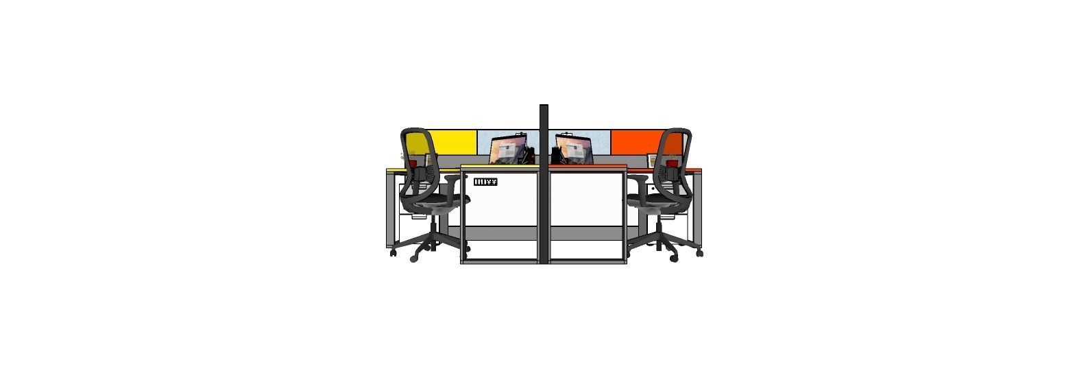 workstation Low-poly 3D model_3