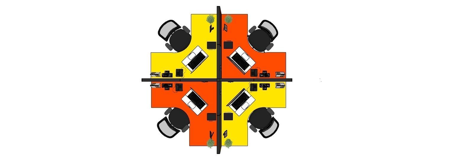 workstation Low-poly 3D model_1