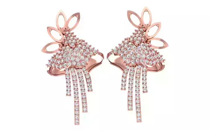 Women Drop  Earrings 3dm STL OBJ FBX Renders Details