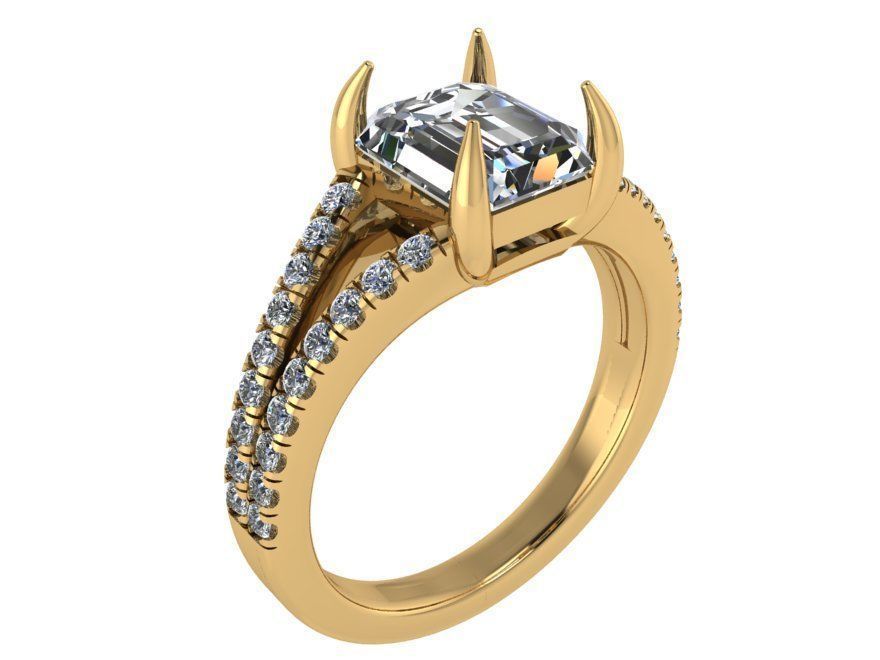 2-Row Square diamond ring 2682 3D print model 3D print model_1