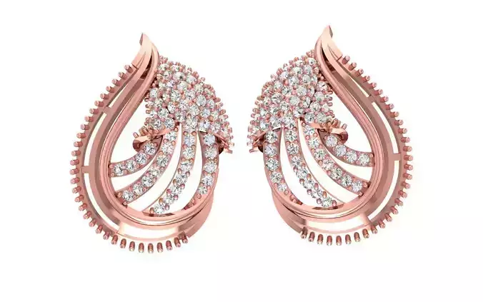 Women Earrings 3dm STL OBJ FBX Renders Details
