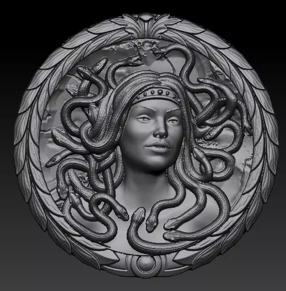 medusa pendant 3D model_0