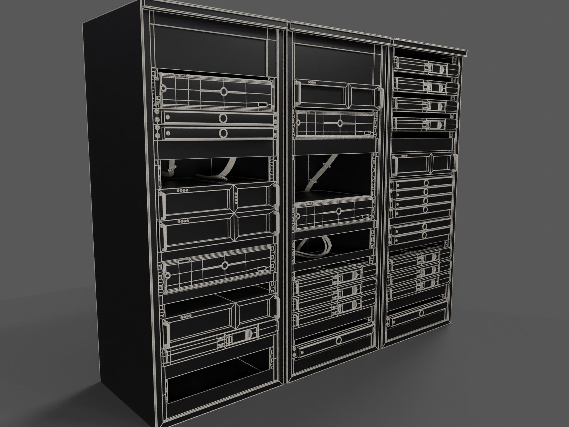 computer servers Low-poly 3D model_6