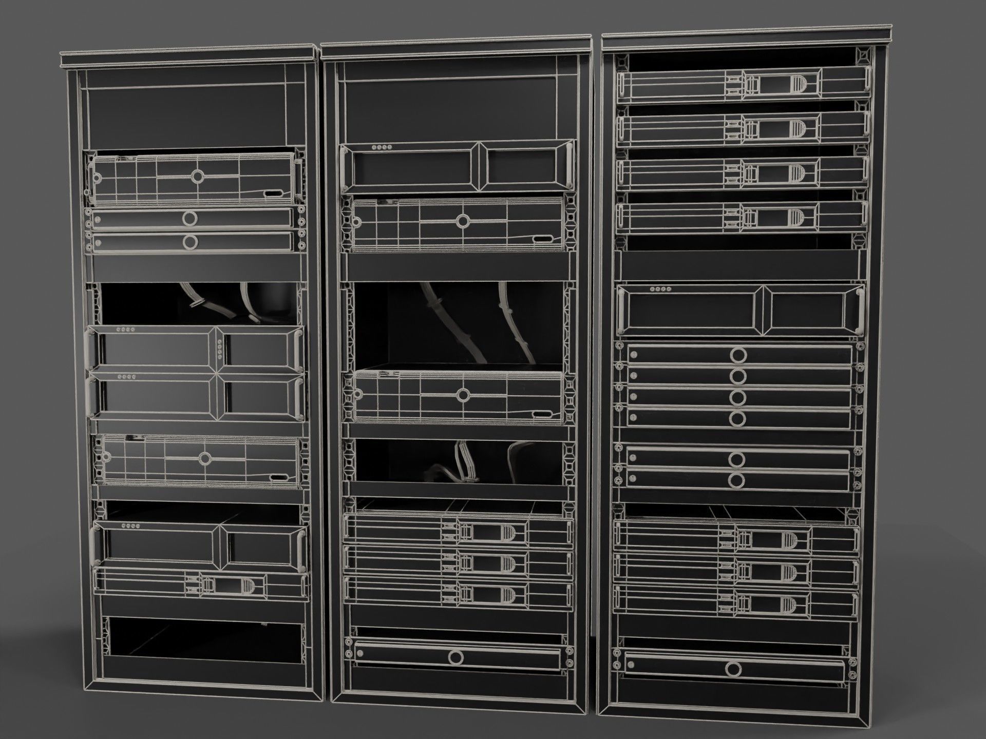 computer servers Low-poly 3D model_5