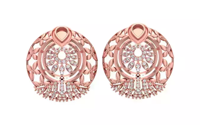 Women Stud Earrings 3dm STL OBJ FBX Renders Details