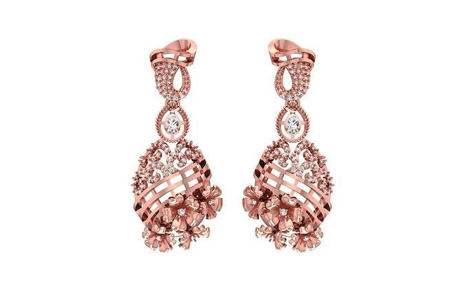 Women  Drop Earrings 3dm STL OBJ FBX Renders Details 3D print model