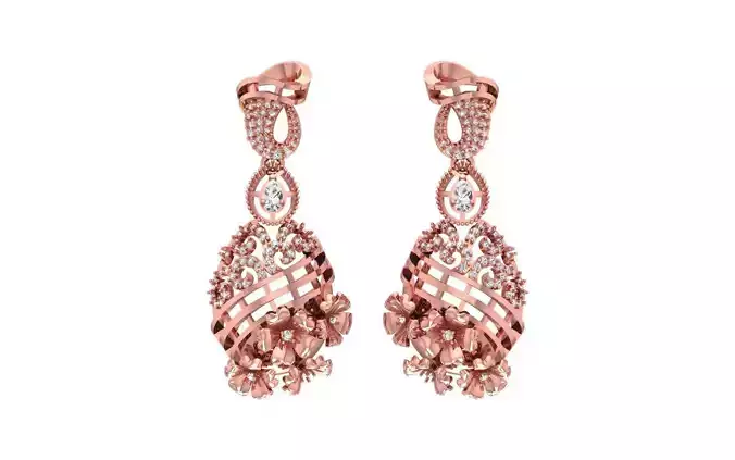 Women  Drop Earrings 3dm STL OBJ FBX Renders Details 3D print model
