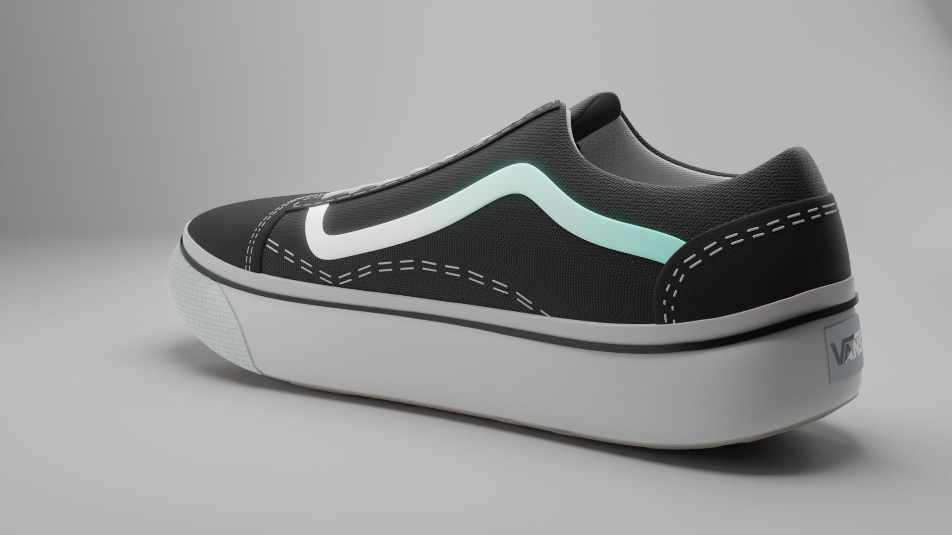 Vans shoes Low-poly 3D model_3