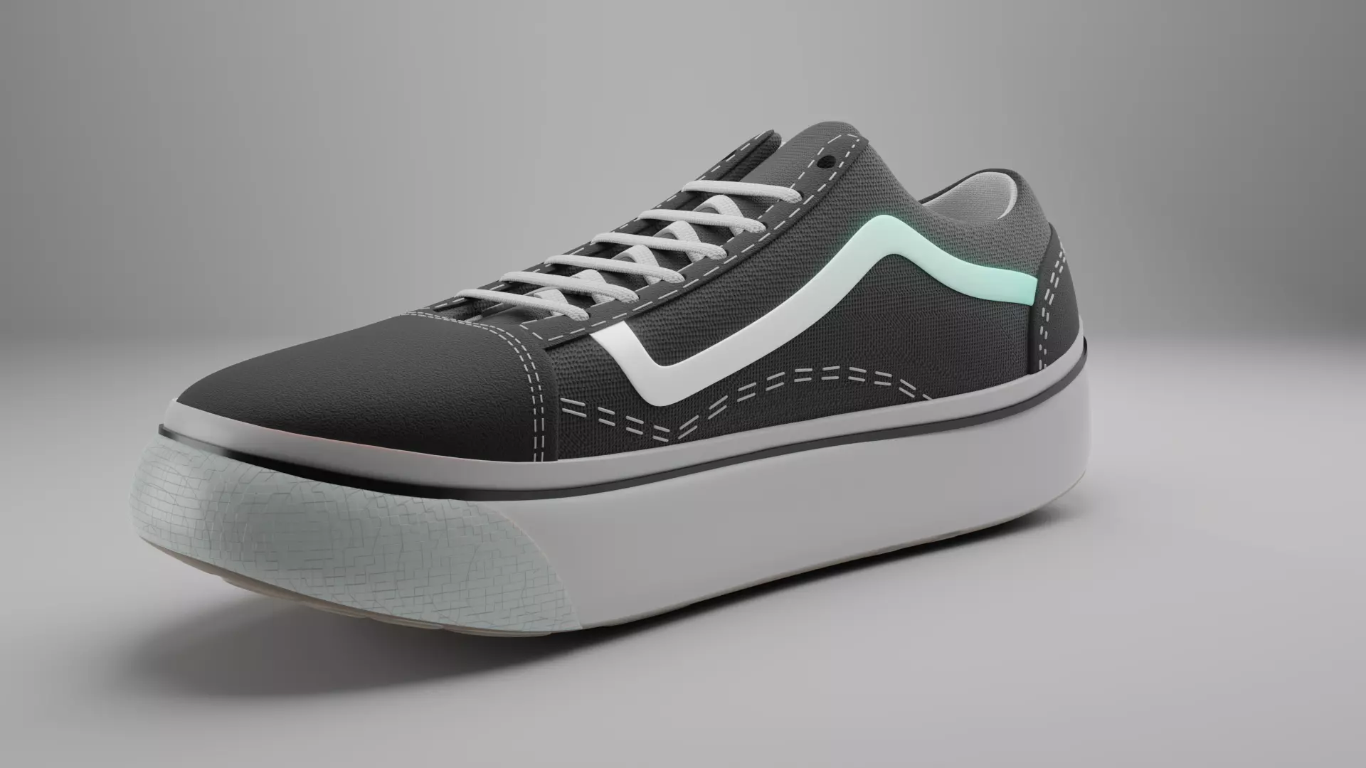 Vans shoes Low-poly 3D model_0