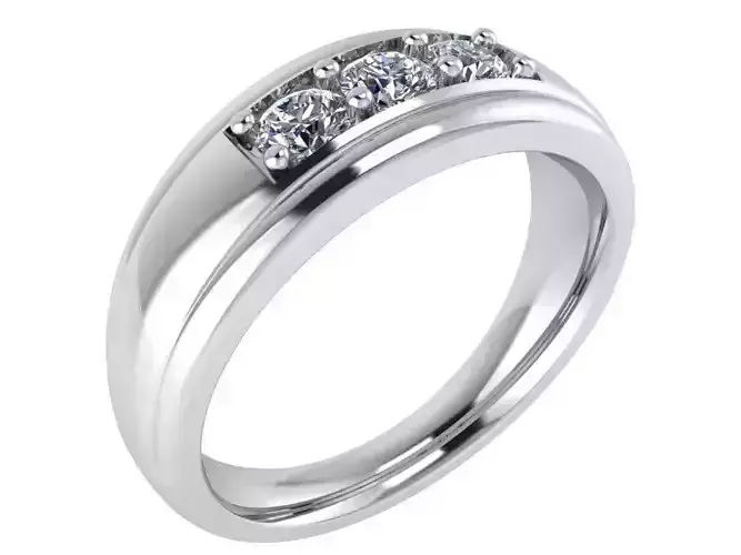 3-Stone round diamond ring 2686 3D print model