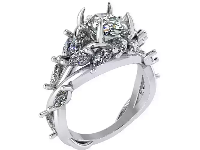 Diamond mixed ring 2687 3D print model