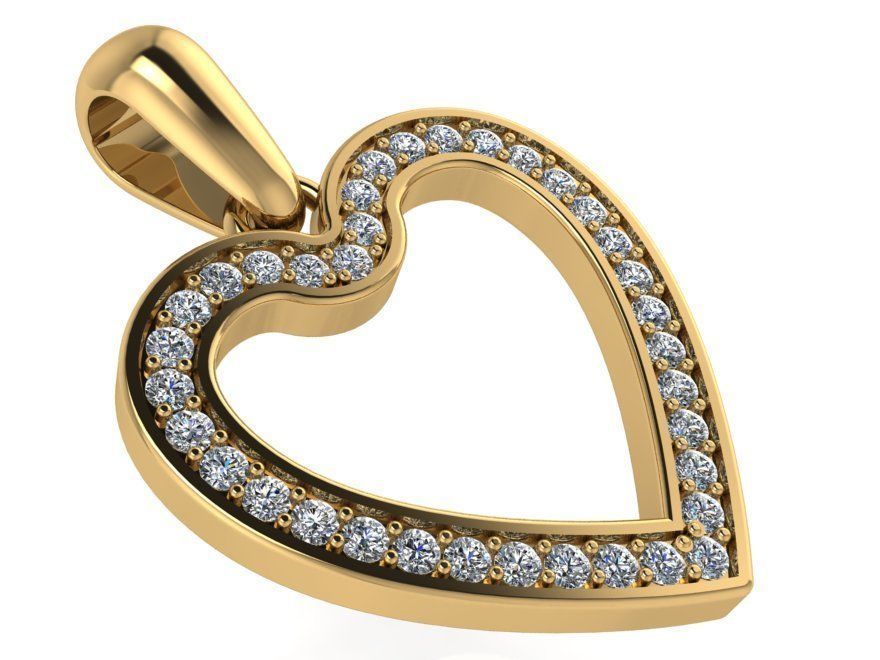 Nice Heart Pendant 2688 3D print model 3D print model_1