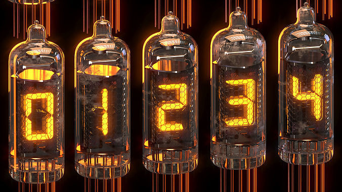 A Nixie tube or cold cathode display 3D model