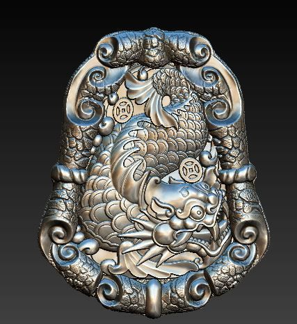 Dragon Fish Necklace 3D model_1