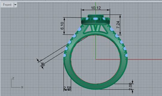Double Halo Oval diamond ring 2692 3D print model 3D print model_5