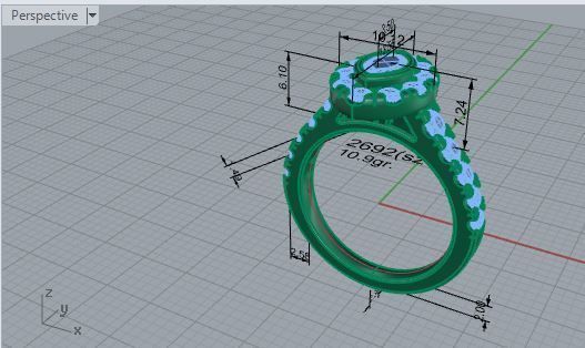 Double Halo Oval diamond ring 2692 3D print model 3D print model_7
